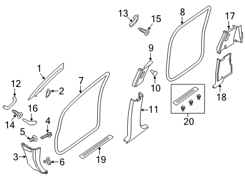 2021 Nissan Titan Interior Trim - Cab Diagram 3