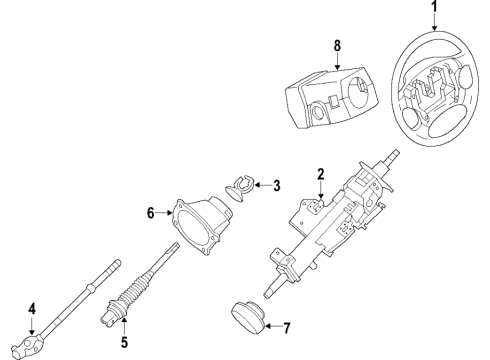 2021 Nissan Titan Steering Column & Wheel, Steering Gear & Linkage Diagram 1