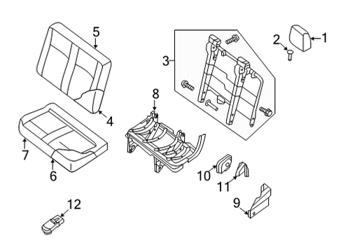 2021 Nissan NV 3500 Rear Seat Components Diagram 1