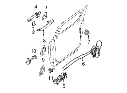 2024 Nissan Frontier Lock & Hardware Diagram 2