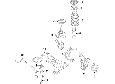 2021 Nissan NV Front Suspension, Stabilizer Bar, Suspension Components Diagram 2