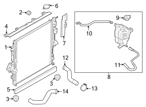 2022 Nissan Frontier Radiator & Components Diagram