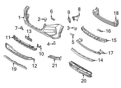 2021 Nissan Rogue Bumper & Components, Spoiler Diagram