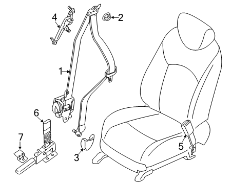 2020 Nissan Pathfinder Front Seat Belts Diagram