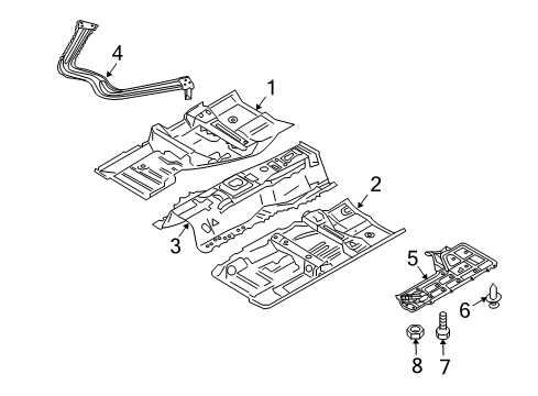 2020 Nissan 370Z Pillars, Rocker & Floor - Floor & Rails Diagram 1