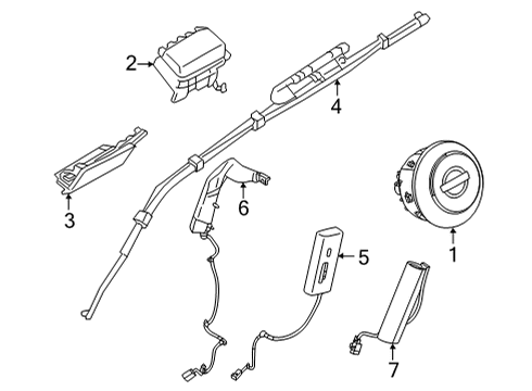 2024 Nissan Pathfinder MODULE ASSY-AIR BAG,ASSIST Diagram for 98515-6TB8A