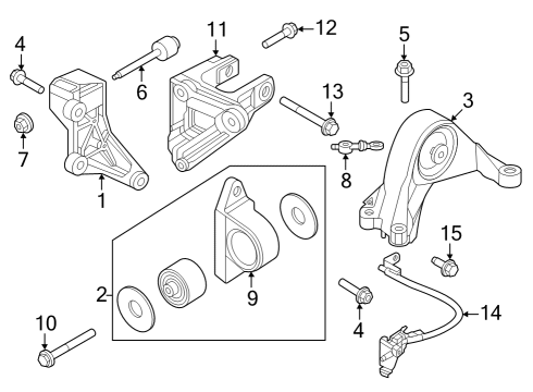 2023 Nissan ARIYA STAY-ENGINE MOUNTING,REAR Diagram for 11337-5MP0A