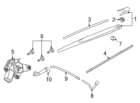 2020 Nissan Rogue Wiper & Washer Components Diagram 1