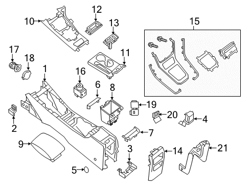 Console-Lower Diagram for 96916-3SG1A