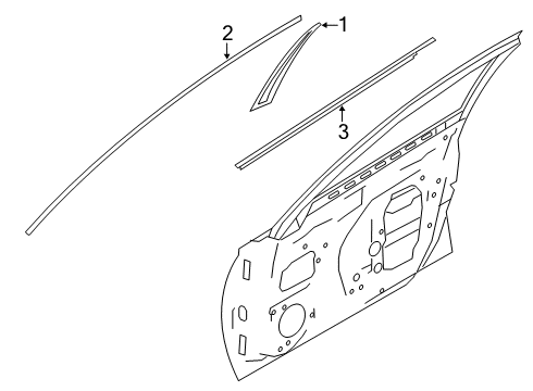 2021 Nissan Altima Exterior Trim - Front Door Diagram