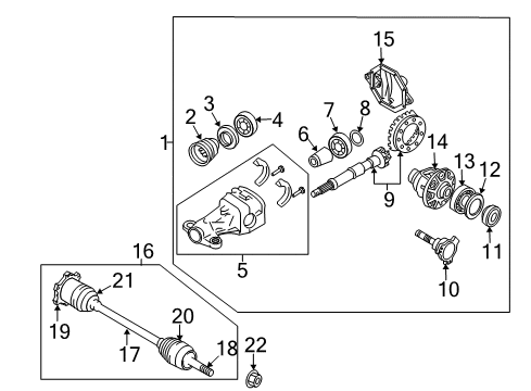 2020 Nissan 370Z Axle & Differential - Rear Diagram