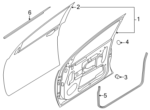 2021 Nissan NV 3500 Door & Components, Exterior Trim Diagram