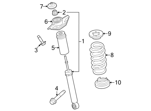 2023 Nissan ARIYA ABSORBER KIT - SHOCK, REAR Diagram for E6210-5MP2C