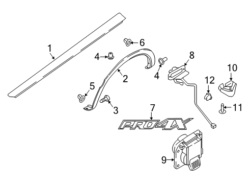 2021 Nissan Titan Exterior Trim - Pick Up Box Diagram 1