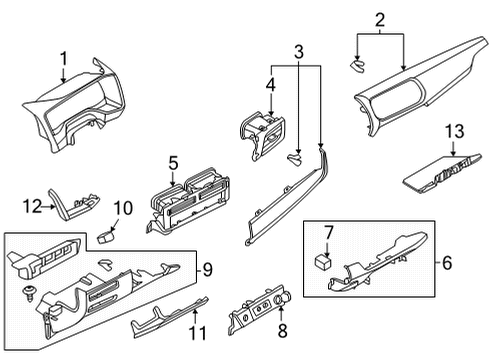 2021 Nissan Rogue Cluster & Switches, Instrument Panel Diagram 5