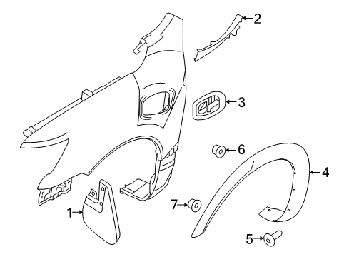 2021 Nissan Titan Exterior Trim - Fender Diagram