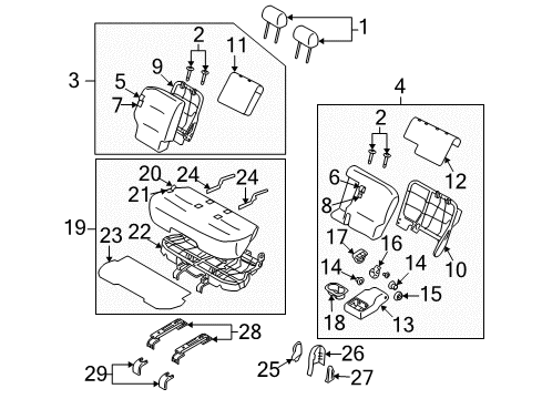 Cushion Assembly Rear Seat Diagram for 88300-1FG1A