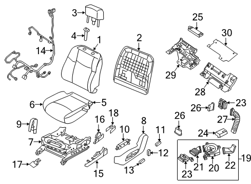 2019 Nissan Murano CONTROL ASSY POWER SEAT Diagram for 28565-5AA3A