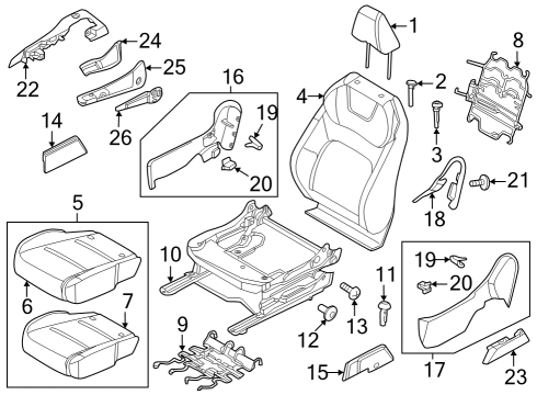 2023 Nissan ARIYA CONTROLLER ASSY-POWER SEAT Diagram for 28565-5MP2A