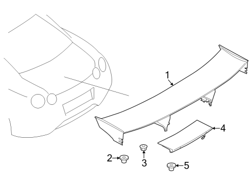 2020 Nissan GT-R Rear Spoiler Diagram 1