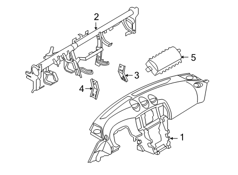 2020 Nissan 370Z Cluster & Switches, Instrument Panel Diagram 1