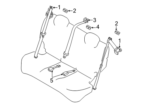 2022 Nissan Versa Rear Seat Belts Diagram