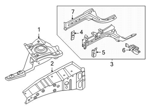 2021 Nissan Versa Structural Components & Rails Diagram