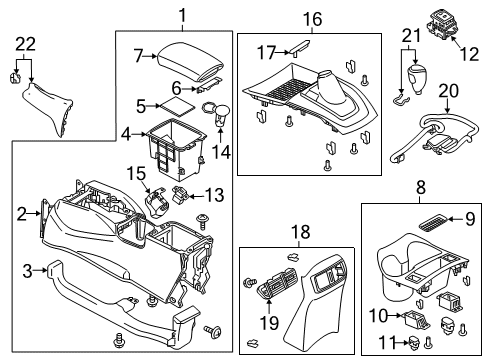 2021 Nissan Rogue Sport Center Console Diagram