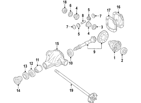 2020 Nissan Frontier Rear Axle, Differential, Propeller Shaft Diagram