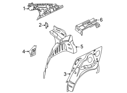 2021 Nissan Versa Inner Structure - Quarter Panel Diagram