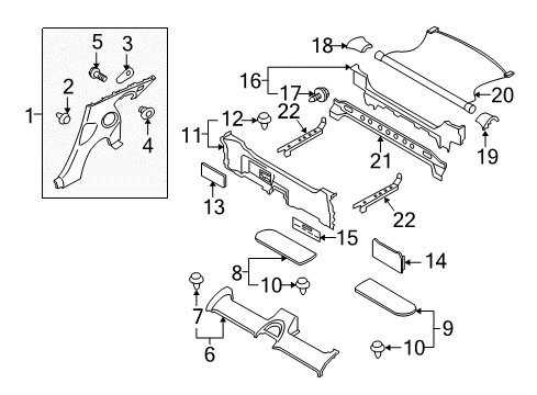 2020 Nissan 370Z Interior Trim - Quarter Panels Diagram 2