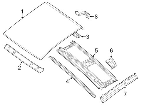 2022 Nissan Frontier Roof & Components, Exterior Trim Diagram 2