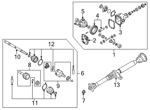 2020 Nissan GT-R Carrier & Front Axles Diagram