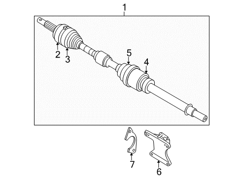 2020 Nissan Rogue Drive Axles - Front Diagram