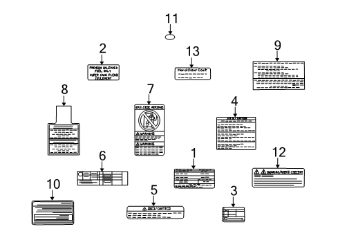 2020 Nissan GT-R Information Labels Diagram