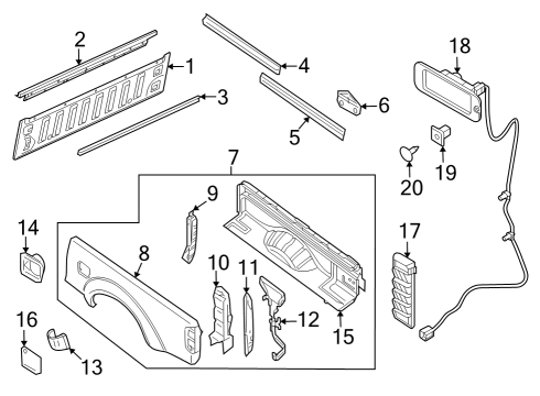 2024 Nissan Frontier Front & Side Panels Diagram 1