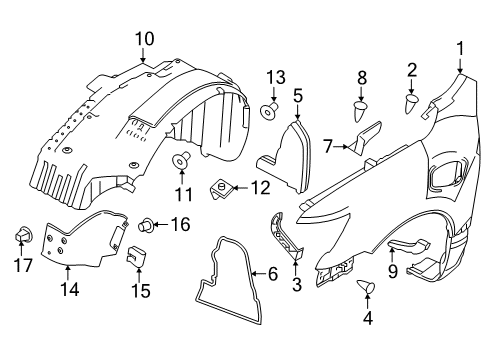 2021 Nissan Titan Fender & Components Diagram