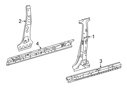 2020 Nissan Maxima Center Pillar & Rocker Diagram