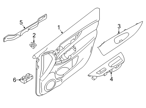 2021 Nissan Rogue Sport Interior Trim - Rear Door Diagram