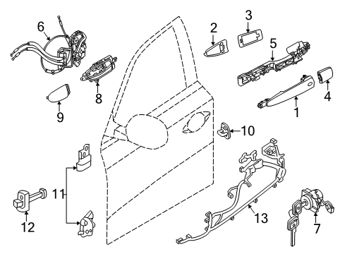 2020 Nissan Pathfinder Lock & Hardware Diagram 1