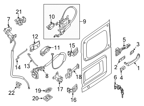 2021 Nissan NV 3500 Lock & Hardware Diagram 2