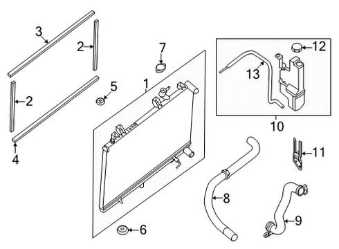 2022 Nissan Pathfinder Hose-Radiator,Upper Diagram for 21501-6SA0A