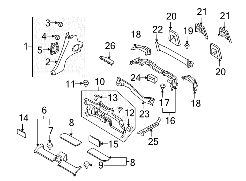 2020 Nissan 370Z Interior Trim - Quarter Panels Diagram 1