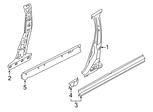 2020 Nissan Rogue Center Pillar & Rocker Diagram