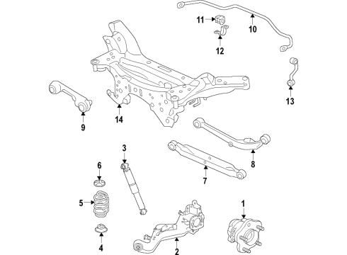 2021 Nissan Rogue Sport Rear Suspension Components, Upper Control Arm, Stabilizer Bar Diagram 5