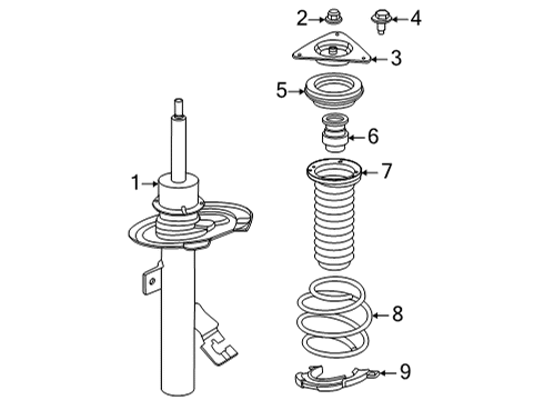 2021 Nissan Sentra Struts & Components - Front Diagram