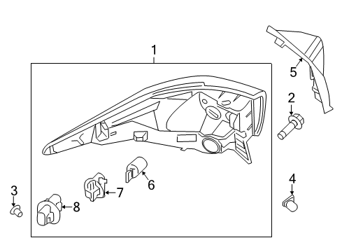 Socket Assy-Rear Combination Lamp Diagram for 26254-9B90A