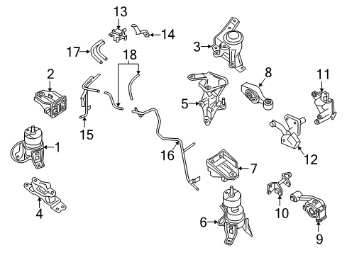 2020 Nissan Maxima Engine & Trans Mounting Diagram