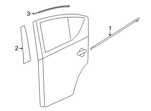 2021 Nissan Versa Exterior Trim - Rear Door Diagram