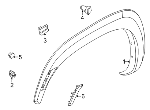 2024 Nissan Frontier OVER FENDER-FRONT,LH Diagram for 63811-9BU1A